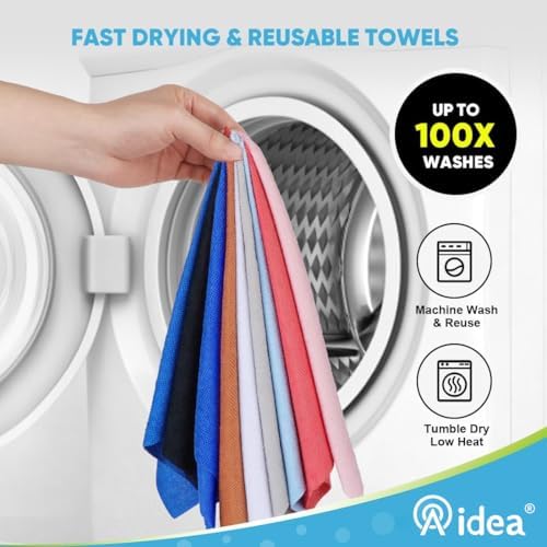 AIDEA Microfiber Cleaning Cloth 165 Sheets 3 Roll, Black Paper Towels 11×9" - Image 6
