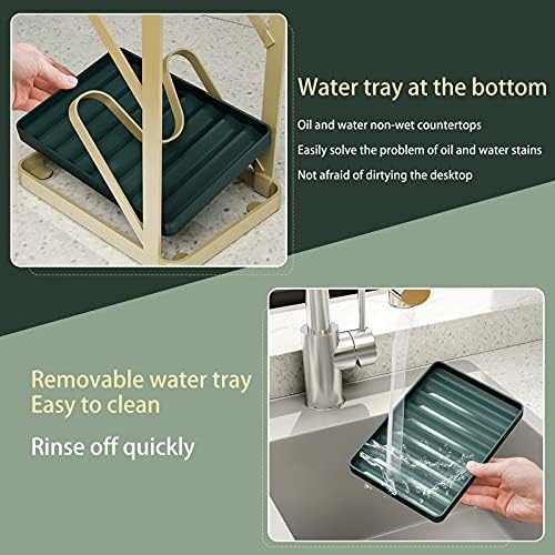 Lid Stand Lid Organizer Pot Lid Rack Holder for Utensils in Kitchen Cabinet Spatula Rack,Cutting Boards,Spoon Storage Gold - Image 6
