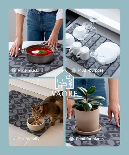 Large Stone Drying Mat for Kitchen Counter, 23.6" x 15.3" Quick Dry Foldable Diatomaceous Earth Dish Drying Mat, Stain-Hiding Design, Eco-Friendly Large Sink Mat for Dishes and Utensils - Image 7