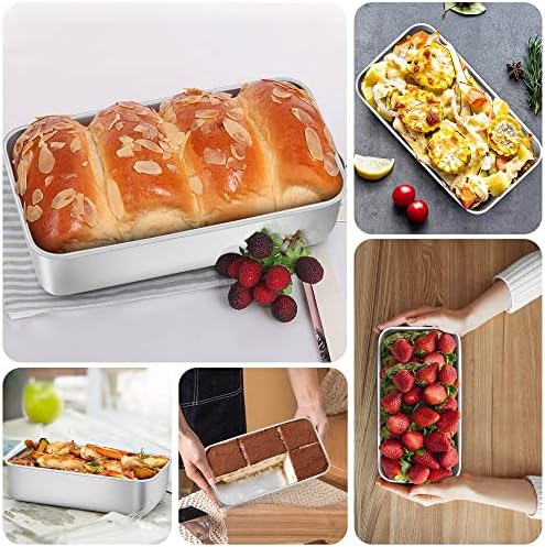 LIANYU Loaf Pans 9x5 Inch, 5 Pack Bread Pans for Baking, Stainless Steel | Bread Baking Pans, Loaf Tins for Homemade Bread Brownies and Pound Cakes Sourdough, Dishwasher Safe, Heavy Duty, Non Toxic - Image 6