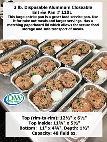 D&W Fine Pack Disposable Aluminum Foil 3 lb. Oblong Food Storage Pans with Board Lids - 48 Ounces - Perfect for Baking, Preparing Food (Pack of 100) - Image 7
