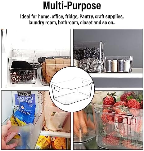 Clear Plastic Storage Bins for Kitchen Organization or Pantry Organizers and Storage, Freezer Fridge Organizer Storage Containers Bin for Organizing Refrigerator Medicine Closet Cabinet Organizers - Image 7