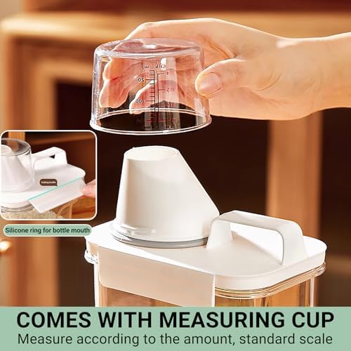 Cereal Storage Container-2PCS Airtight Kitchen Food Storage Organizers BPA Free Food Dispenser with Pouring Spout Handle for Rice Flour Pasta Grain, Pet Dog Cat Bird Food Storage Container (77.7oz) - Image 6