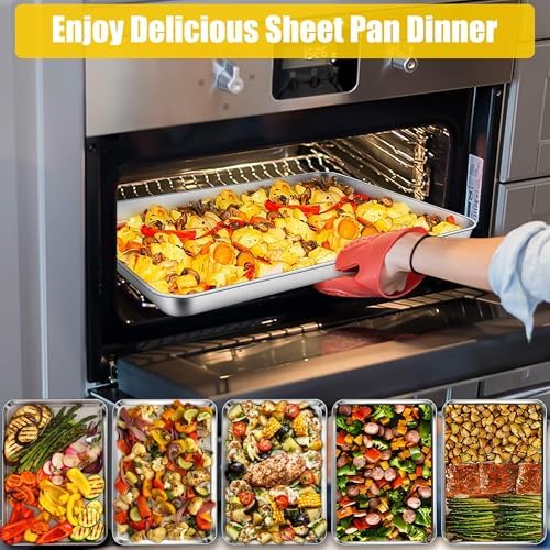 Homikit 1 Pack 16x12 Inch Stainless Steel Jelly Roll Pan, Non Stick | Large Baking Sheet for Oven, Metal Cookie Tray, Non Toxic, Rustproof, Heavy Duty, Mirror Finish, Dishwasher Safe - Image 6