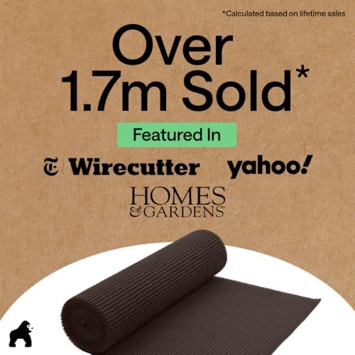 GORILLA GRIP powerGRIP Drawer Shelf and Cabinet Liner, 12" x30', Chocolate - Image 6