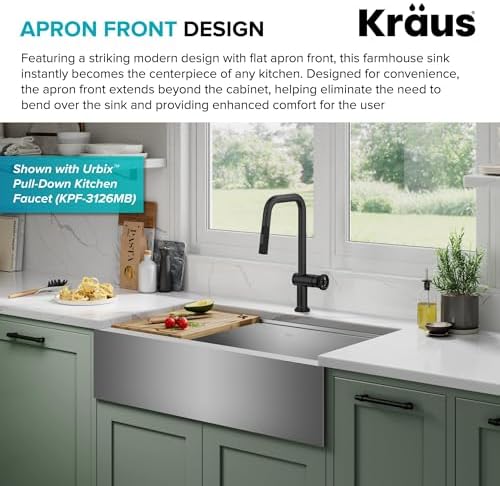 KRAUS Kore 36-Inch Modern Farmhouse Workstation 16 Gauge Single Bowl Stainless Steel Kitchen Sink with Accessories, KWF410-36 - Image 6