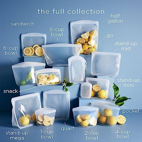 Stasher Premium Reusable Silicone Food Storage Bags, 2-Pack, Clear | Food-Safe Silicone, Eco-Friendly, Reusable Freezer Bags, Microwave, Dishwasher, Oven, Snack Bags, Lunch Containers, Meal Prep - Image 6
