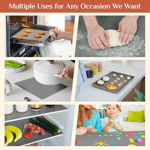 GTJ Silicone Baking Mat Roll, Reusable Baking Sheet Liners, 20 in x 6 ft | Free Cut to Size, Food-Grade, Non-Stick, Non-Slip, For Dough, Pastry, Air Fryer, Freeze Dryer, Oven Pan, Kitchen Counter - Image 6
