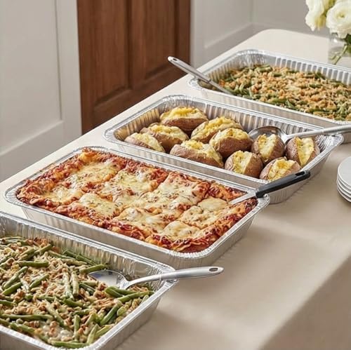 Aluminum Pans Full Size, Large Disposable Roasting & Baking Pan, 21"x13" Deep Foil Pans (10 Pack) Extra Heavy Duty Chafing Trays for Hotels, Restaurants, Caterers, Steam Table, Buffets & Bakeware - Image 7