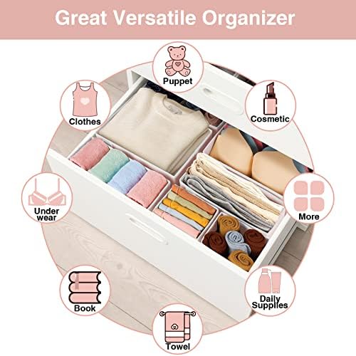 Criusia 8 Pack Underwear Drawer Organizer, Foldable Cloth Storage Box Closet Dresser Drawer Divider for Clothes, Bras, Socks, Ties, Scarves, Lingerie, Accessories - Image 6