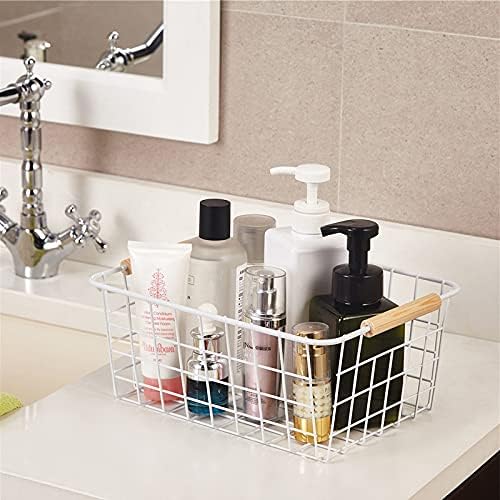 Kitchen Wire Baskets Farmhouse Decor Metal Food Storage Organizer,Household Refrigerator Bin with Built-in Handles for Cabinets, Pantry,Bathroom 4 Packs (white) - Image 9