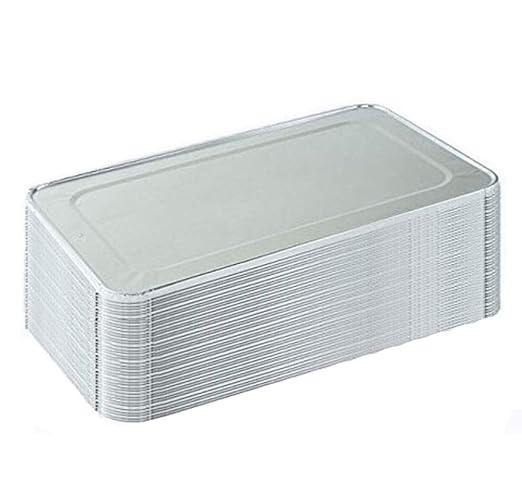 Tiger Chef Full Size Steam Table Aluminum Foil Lids for Pans 21.25 x 13.25 x .38 inches 50-Pack by TigerChef