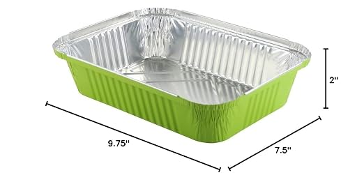 KitchenDance 3.75 Pounds Colored Aluminum Pans with Plastic Lids - Aluminum Casserole Pans With Lids, Heavy Duty Foil Pans, To Go Aluminum Pans With Lids for Cooking, Freezing & Storage - 3227P - Image 7