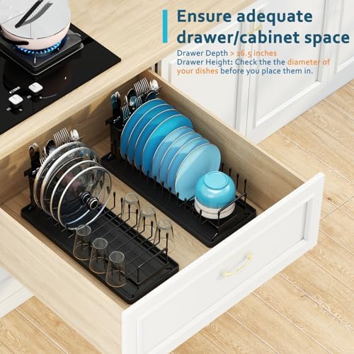 ANTOPY 2 Tier Fruit Basket with 2 Banana Hangers & Dish Drying Rack Small Dish Rack, Dish Racks for Kitchen Counter - Image 7
