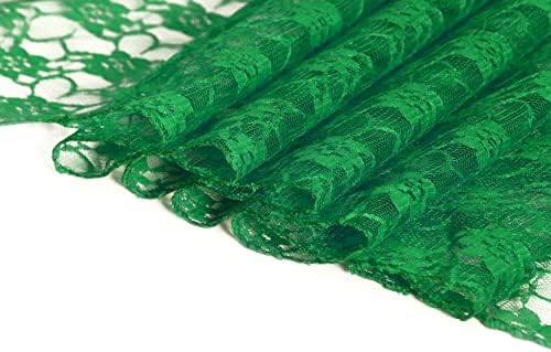 MDS Pack of 25 Wedding 12 x 108 inches Lace Table Runner for Wedding, Decorations for Birthday Parties, Banquets, Graduations, Engagements, and Runners fit Rectangle Round Table - Hunter Green - Image 6