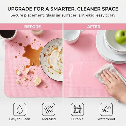 Coavas Shelf and Cabinet Liner, Easy Cut Protective (Pink, 12 in x 20 ft) - Image 7