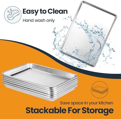 12 Pack Half Size Aluminum Baking Sheet Pan, 18 x 13 in | NSF, Aluminum Commercial Cookie Sheets, Non-Stick, Oven Safe Up to 500℉ - Image 6