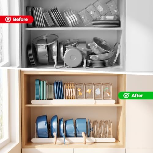 ORDORA 2 Pack Expandable Pots and Pans Organizer for Food Storage Container - Image 7