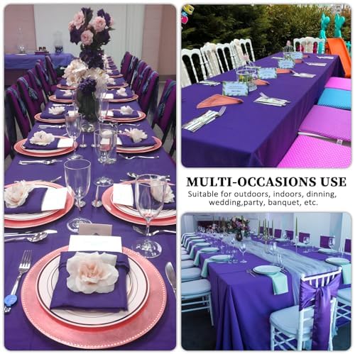 8 Pack Purple Tablecloths Rectangle 60 x 102 Inch for 6 Foot Tables - Image 6
