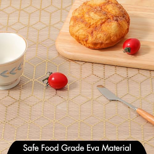 Cooyes Shelf Liner, Non Adhesive Drawer and Cabinet Liner, EVA Washable Oil-Proof Shelf Paper for Kitchen Cabinets, Refrigerator, Storage, Desks with Modern Pattern - Image 6