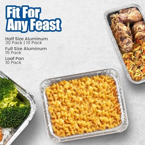 Large Aluminum Pans Full Size Deep Foil Disposable Durable Large Steam Table Pans for Baking Serving, Chafing Trays for Caterers, Bakeware 21 x 13 x 3 (10) - Image 7