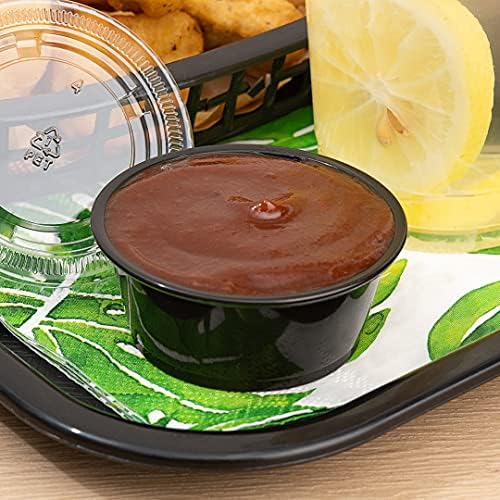 Restaurantware-Chef 101 3.3 Ounce Sauce Cups, 2000 Microwave-Safe Condiment Cups - Crack-Resistant, Disposable, Black Plastic Portion Cup, For Samples, Sauces, Or Toppings, Lids Sold Separately - Image 6