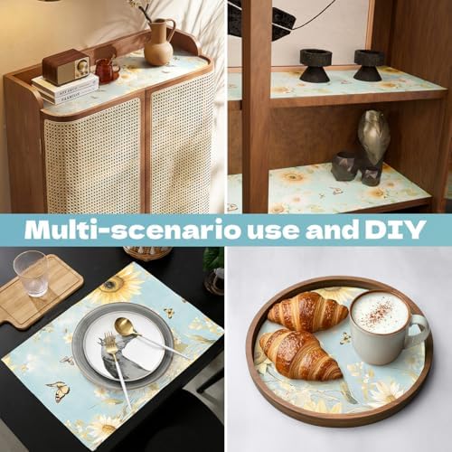 Quttisay Floral Shelf Liner Non Adhesive Kitchen Drawer Liner 12in x 10ft - Image 6
