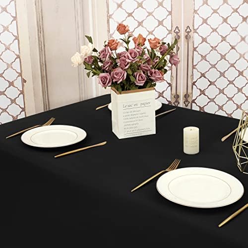 6 Pack Rectangle Tablecloth 90 x 156 inch Black Polyester Table Cloth for 8 Feet Tables,Washable Fabric Stain and Wrinkle Resistant Table Cover Table Clothes for Wedding Parties Banquet Kitchen - Image 6