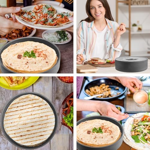 Sabary 2 Pcs Tortilla Warmer with Lid 8.5 x 2.4 Inch Robust Plastic Tortilla Holder Taco Keeper Pancake Waffles Food Container Microwave Save for Mexican Night Fiesta Party Home Restaurant Bar (Gray) - Image 6