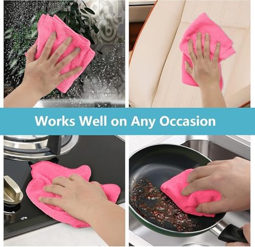 HOMEXCEL 8PK Microfiber Cleaning Cloth, Cleaning Rags for Home, 11.5x11.5in - Image 7