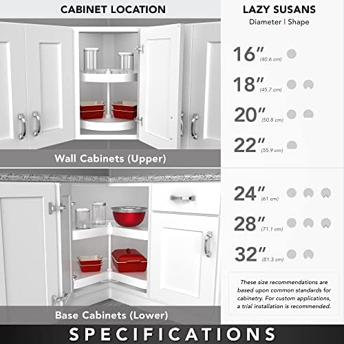 Rev-A-Shelf 2 Tier Pie-Cut Plastic Lazy Susan for Corner Base Cabinets, 24" - Image 6