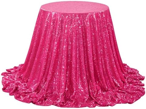Hot Pink Tablecloth 60x102inch Sequin Tablecloth Fuchsia Sparkly Tablecloth - Image 6