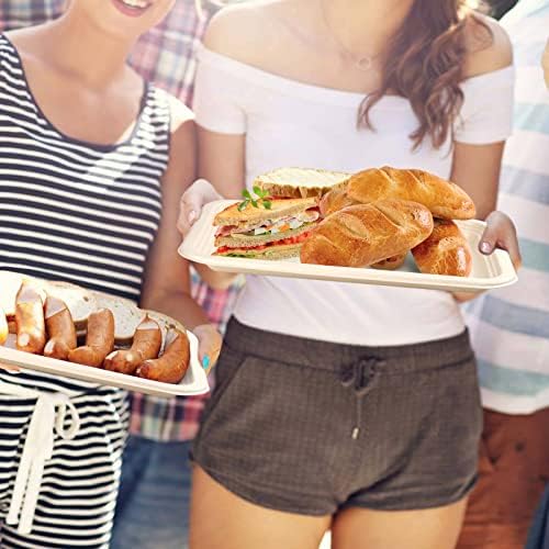 Large Paper Plates 14 Inch, 100 Pack Disposable Trays, Brown | Heavy Duty Eco Friendly Compostable Plates for Party Picnic Outdoor, Strong Sturdy Paper Plates for BBQ Seafood Lobster - Image 6