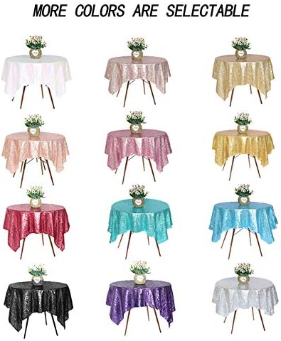 JYFLZQ Black Sequin Tablecloth, Glitter Table Cover 50x50 Inch Square - Image 6