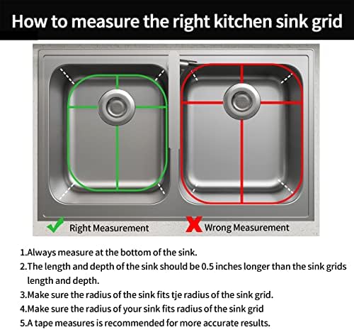 2Pack Sink Protector Grid 13"x16"and 11.2"x14.5", 304 Stainless Steel Sink Protectors for Kitchen Sink, Rust Resistant Metal Kitchen Sink Grid with 2Pack Sink Strainers (Rear Drain/4Pack) - Image 6