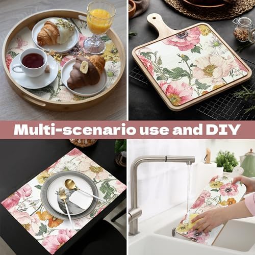 Quttisay Floral Shelf Liner Pink Cabinet Liners for Shelves 12In x 16.4FT - Image 6