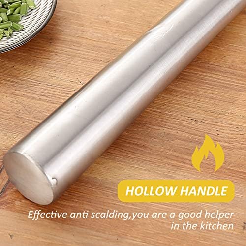 Yardwe Stainless Steel Skimmer Spoon 18 Inch Fine Mesh Oil Strainer Multi-Functional Kitchen Gadget for Frying Pasta Vegetables and More - Image 7