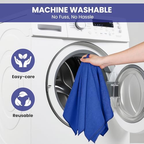 SIFANGKE Microfiber Cleaning Cloth, 12 Pack RoyalBlue Cleaning Rags for Housekeeping, Reusable Microfiber Towels for Car, Kitchen, Bathroom and Household Cleaning Supplies, 11.8"X11.8" - Image 7