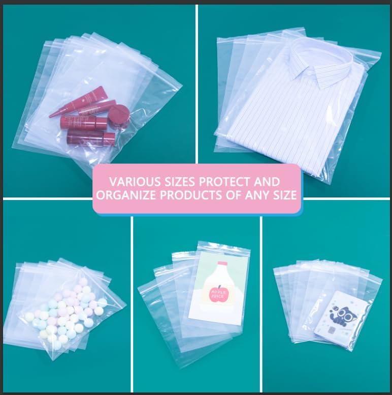 iMailer - 500 Pcs- 5" x 7" Clear Small Zip Bag - Reclosable Zip Plastic Poly Bags 2 Mil with Resealable Lock Seal Zipper for A2 A4 A6 Cards & Envelopes, Bakery, Cookies, Sandwich