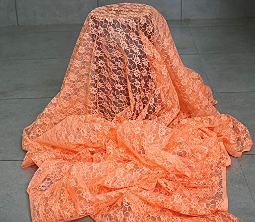 VDS Pack of 15 Floral Lace Table Runners Centerpiece Cloth Linen for Wedding Bithday Graduation Engagement Ceremony Events Party Banquets Table Decoration (12x108 inch) (Peach) - Image 4