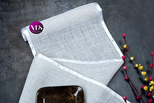 VDS Pack of 10, Burlap Table Runner with White Lace Edge, 100% Natural Jute Rustic Hessian Table Cloth Centerpiece for Wedding Birthday Party Banquet Table Decoration (Size 12X108 Inch)(White) - Image 6