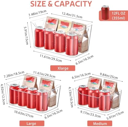 Clear Plastic Storage Bins - 12 Pack Pantry Organizers and Storage, Clear Pantry Organizer Bins, X-Large Plastic Containers with Handle for Kitchen, Cabinet, Bathroom, Classroom Organization - Image 6