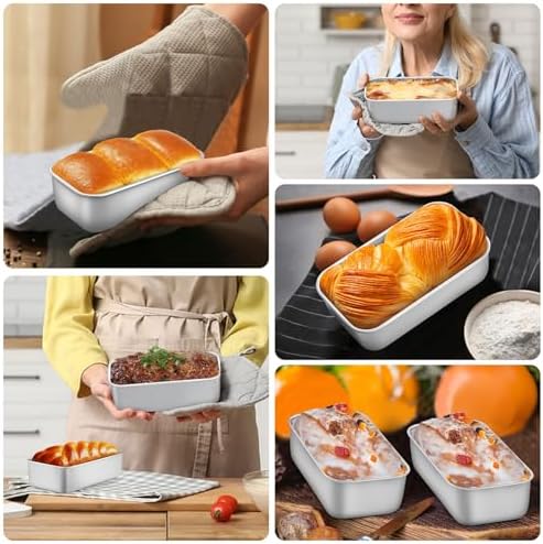 LIANYU 10CS 6.3 x 3.5 In Mini Loaf Pans for Baking Bread, Stainless Steel | Small Bread Loaf Pan Mold for Homemade Meatloaf, Metal Tin Loaf Baking Pan for Banana Sourdough Sandwich, Dishwasher Safe - Image 6