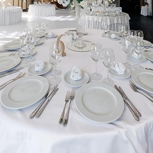Fitable 6 Pack White Round Tablecloths 70 Inch for 36"-48" Tables - Image 7