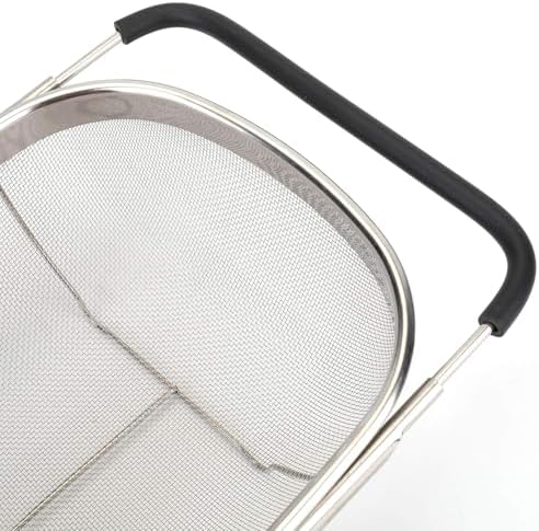 2 PackPremium Quality Over The Sink Stainless Steel Oval Colander with Fine Mesh 6 Quart Strainer Basket & Expandable Rubber Grip Handles - Strain, Drain, Rinse Fruits, Vegetables1 - Image 6