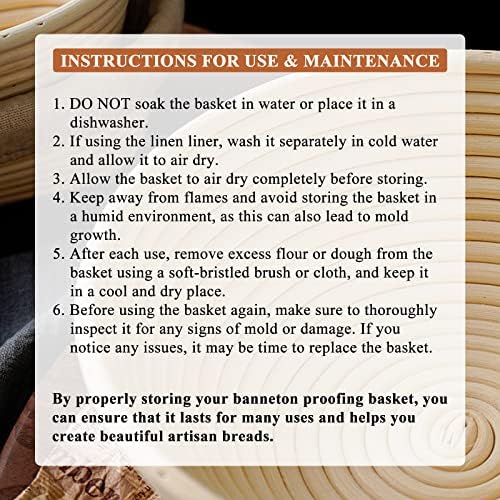 Banneton Bread Proofing Basket, 8.5 Inch, 2-Pack for Sourdough | Round Rattan Dough Rising Bowls Support Airflow and Manage Moisture To Help Dough Hold Shape and Form Rings on Artisan Loaves - Image 6