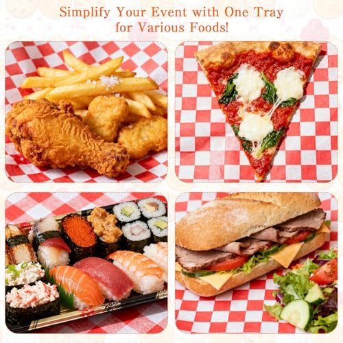 220 Pcs Paper Food Tray with Checkered Wrapping Paper Brown Greaseproof 4 Corner Pop up Paperboard Food Box Disposable Foldable Cardboard Trays for Theater Stadium - Image 6