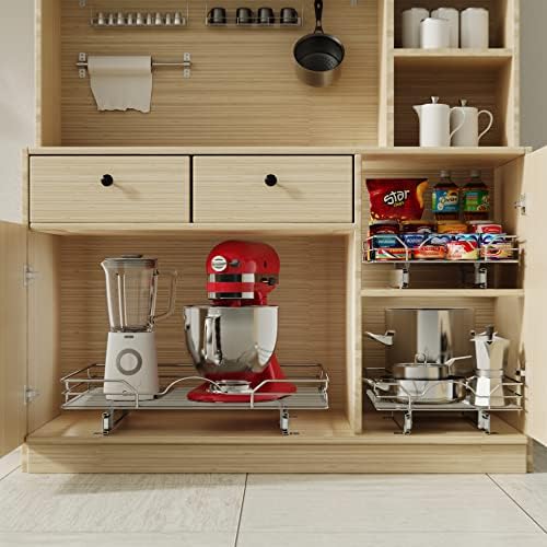 LOVMOR Pull Out Cabinet Organizer and Storage 14" W x 21" D, Slide Out Shelves for Kitchen Cabinets - Image 6
