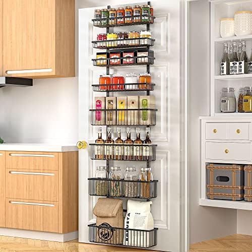 Moforoco Over The Door Pantry Organizer, Pantry Door Organizer Shelves, Kitchen Organizers and Storage, Hanging Basket Wall Spice Rack Seasoning Shelves, Laundry Room Bathroom accessories(Black - Image 7