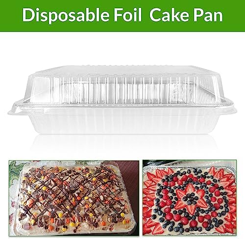 KitchenDance Disposable Silver 13" x 9" x 2" Aluminum Cake pans with Lids - 80 Ounces Rectangular Baking Pan Perfect for Cakes, Casseroles - Non Stick Pan for Baking, Storing, Preparing Food, 12 sets - Image 7